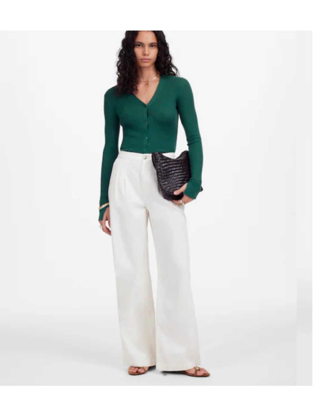 Women's Madewell The Harlow Wide-Leg Trouser Jeans, Size 29, White Canvas Airy